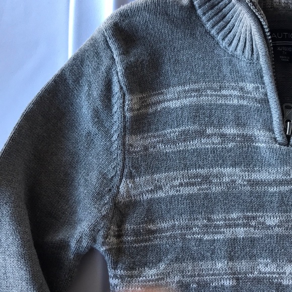 Kids Nautica 1/4 Zip Pullover Sweater Grey - Picture 6 of 9
